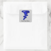 Blue Tornado Vierkante Sticker (Tas)