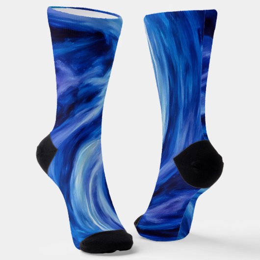 Blue Tornado Wind Art Crazy Sokken (Gebogen)