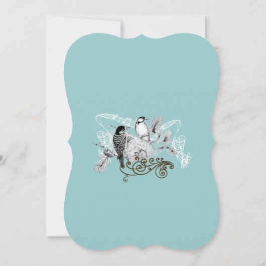 Blue  Tortelduifjes Wedding Invitation Kaart (Achterkant)