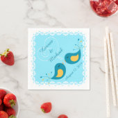 Blue Tortelduifjes Wedding Servet (Insitu)