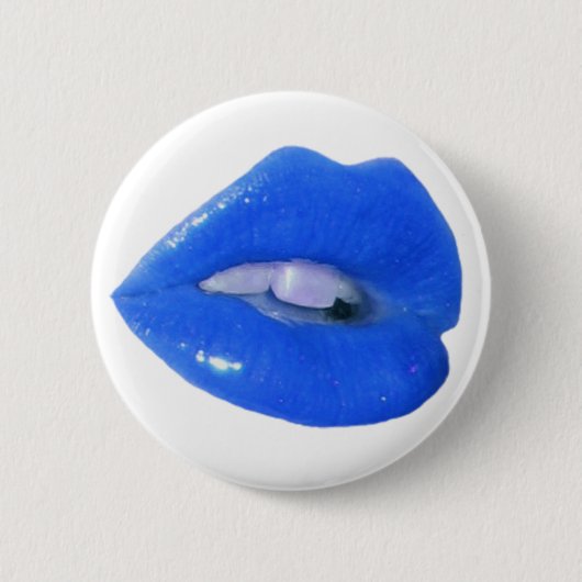 Blue Toxic Kiss Ronde Button 5,7 Cm (Voorkant)