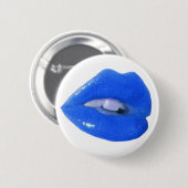 Blue Toxic Kiss Ronde Button 5,7 Cm (Voorkant /achterkant)