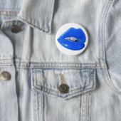 Blue Toxic Kiss Ronde Button 5,7 Cm (In situ)