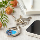 Blue Toxin metal keychain (Zijkant)