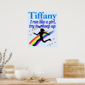 BLUE TRACK EN VELD GEPERSONALISEERD POSTER (Keuken)