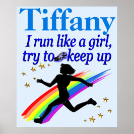 BLUE TRACK EN VELD GEPERSONALISEERD POSTER