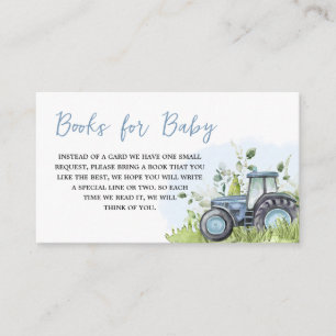 Blue Tractor Baby shower Boeken voor Baby Informatiekaartje