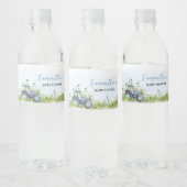 Blue Tractor Baby shower Waterfles Etiket (Flessen)