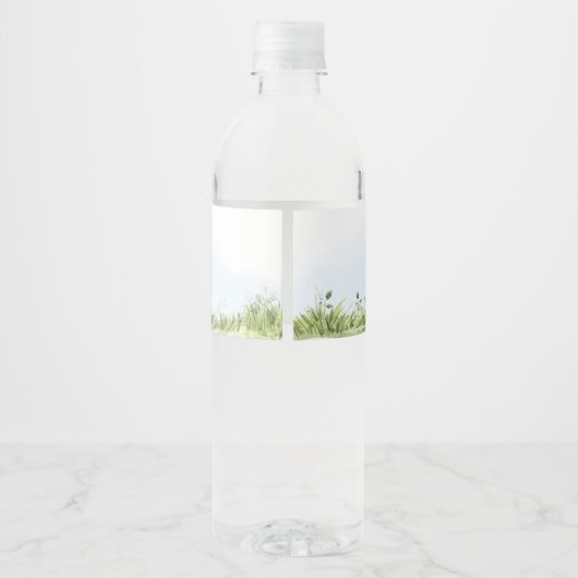 Blue Tractor Baby shower Waterfles Etiket (Achterkant)