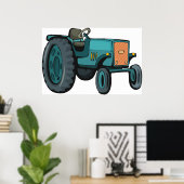  Blue Tractor Boerderij Life Poster (Thuiskantoor)