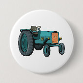  Blue Tractor Boerderij Life Ronde Button 7,6 Cm (Voorkant)