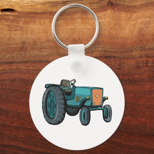 Blue Tractor Boerderij Life Sleutelhanger (Voorkant)