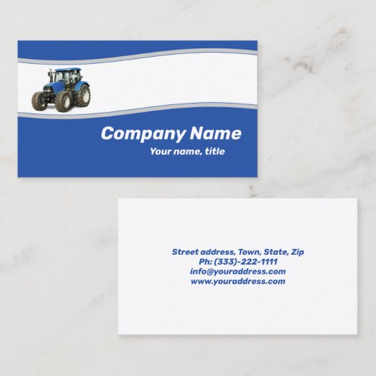 Blue Tractor - Boerderij Supply Visitekaartje (Voorkant / Achterkant)
