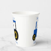 Blue Tractor Design gepersonaliseerd verjaardagsfe Papieren Bekers (Rechts)