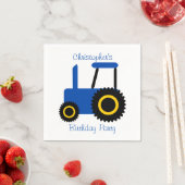 Blue Tractor Design gepersonaliseerd verjaardagsfe Servet (Insitu)