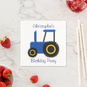 Blue Tractor Design gepersonaliseerd verjaardagsfe Servetten (Insitu)