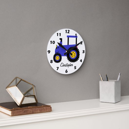 Blue Tractor Design Personalised Ronde Klok (Kantoor)