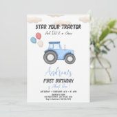 Blue Tractor elke leeftijd, Boerderij Boy verjaard Kaart (Staand voorkant)