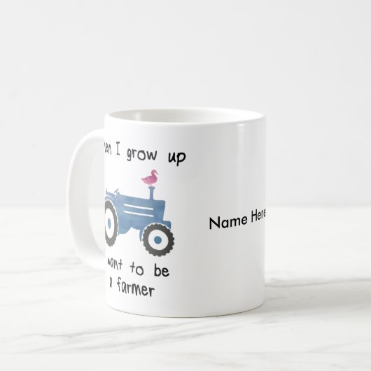 Blue Tractor en Duck-I willen boer worden. Koffiemok (Voorkant links)