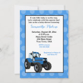 Blue Tractor Farming Baby shower Invitation #2 Kaart (Voorkant)