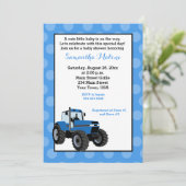 Blue Tractor Farming Baby shower Invitation #2 Kaart (Staand voorkant)