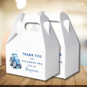 Blue Tractor Gable Box Sjabloon Boy Verjaardag Bedankdoosjes