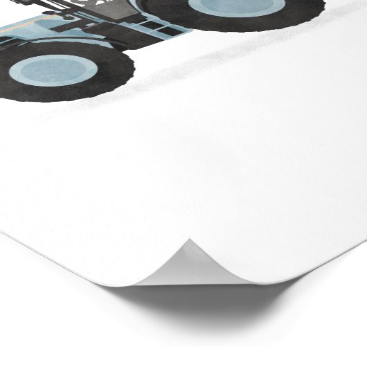 Blue Tractor Kinder Room Decor Poster (Hoek)