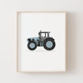 Blue Tractor Kinder Room Decor Poster