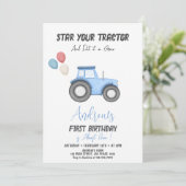 Blue Tractor op elke leeftijd, verjaardag Kaart (Staand voorkant)