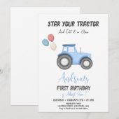 Blue Tractor op elke leeftijd, verjaardag Kaart (Voorkant / Achterkant)