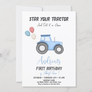Blue Tractor op elke leeftijd, verjaardag Kaart