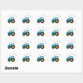 Blue Tractor Ronde Sticker (Vel)