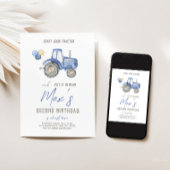 Blue Tractor Thema Uitnodiging voor verjaardag