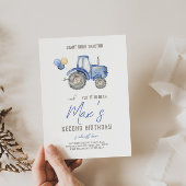 Blue Tractor Thema Uitnodiging voor verjaardag