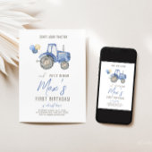 Blue Tractor Thema Uitnodiging voor verjaardag