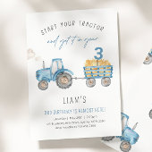 Blue Tractor & Trailer voor elk verjaardagsfeestje Kaart