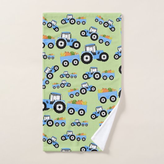 Blue Tractor Truck Boerderij Produce Bad Handdoek