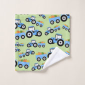 Blue Tractor Truck Boerderij Produce Bad Handdoek (Wasdoekje)