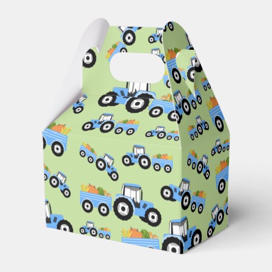 Blue Tractor Truck Boerderij Produce Bedankdoosjes (Voorkant Zijde)