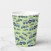 Blue Tractor Truck Boerderij Produce Birthday Papieren Bekers (Achterkant)