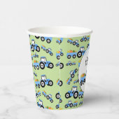 Blue Tractor Truck Boerderij Produce Birthday Papieren Bekers (Rechts)