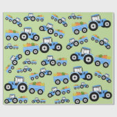 Blue Tractor Truck Boerderij Produce Cadeaupapier (Vlak)