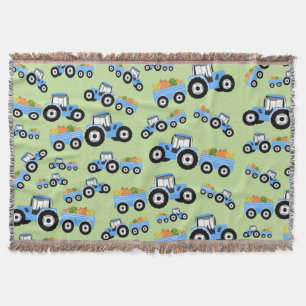 Blue Tractor Truck Boerderij Produce Deken