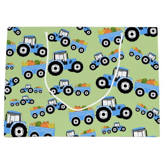 Blue Tractor Truck Boerderij Produce Groot Cadeauzakje (Voorkant)