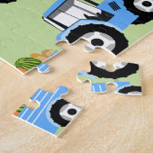 Blue Tractor Truck Boerderij Produce Legpuzzel (Zijkant)