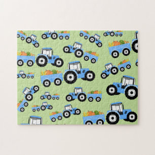 Blue Tractor Truck Boerderij Produce Legpuzzel