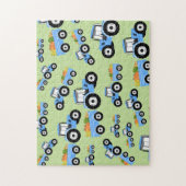 Blue Tractor Truck Boerderij Produce Legpuzzel (Verticaal)