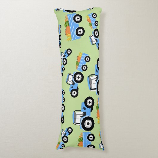 Blue Tractor Truck Boerderij Produce Lichaamskussen (Voorkant Verticaal)