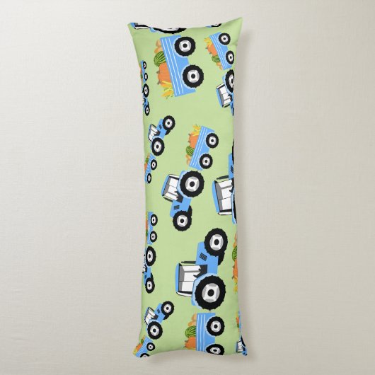 Blue Tractor Truck Boerderij Produce Lichaamskussen (Achterkant (Verticaal))