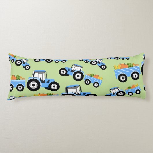 Blue Tractor Truck Boerderij Produce Lichaamskussen (Voorkant)